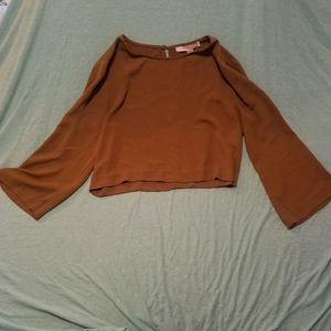 Flared Sleeve Crop Top